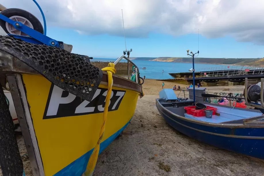 sennen fishing boats in the harbour