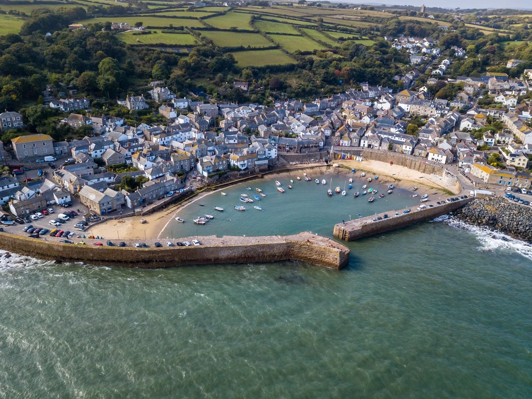 aerial view of Mousehole harbour